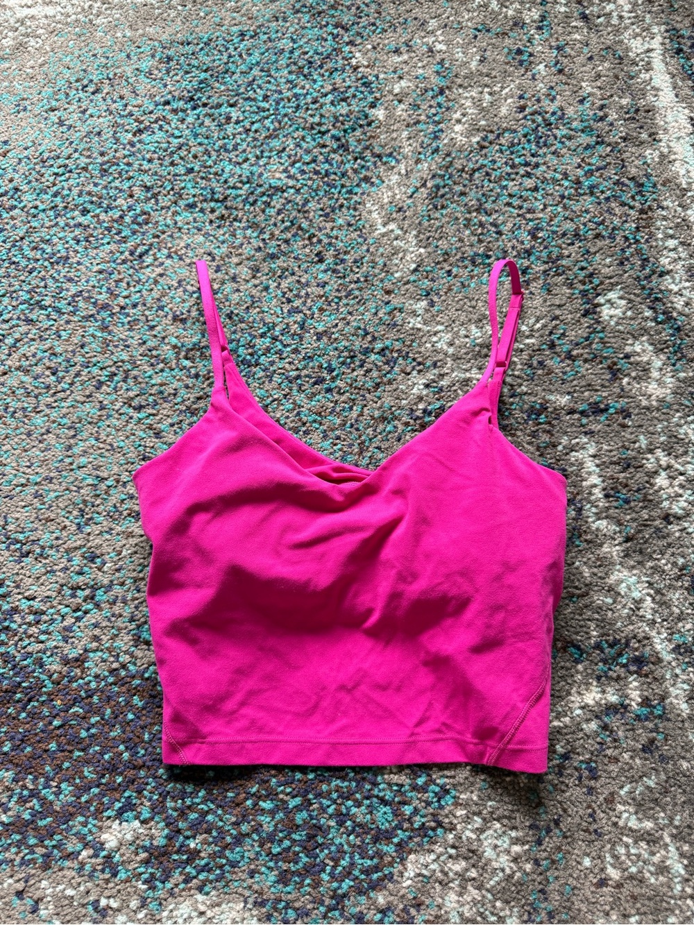 lululemon athletica Bright Fuchsia Spaghetti Strap Crop Tank A/B cup